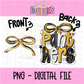 Panthers PNG - Panthers Black & Gold bow design - Digital Download - coquette mascot