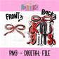 Knights PNG - Knights Red & Black bow design - Digital Download - coquette mascot