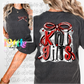Knights PNG - Knights Red & Black bow design - Digital Download - coquette mascot