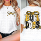 Bulldogs PNG - Bulldogs Black & Gold bow design - Digital Download - coquette mascot