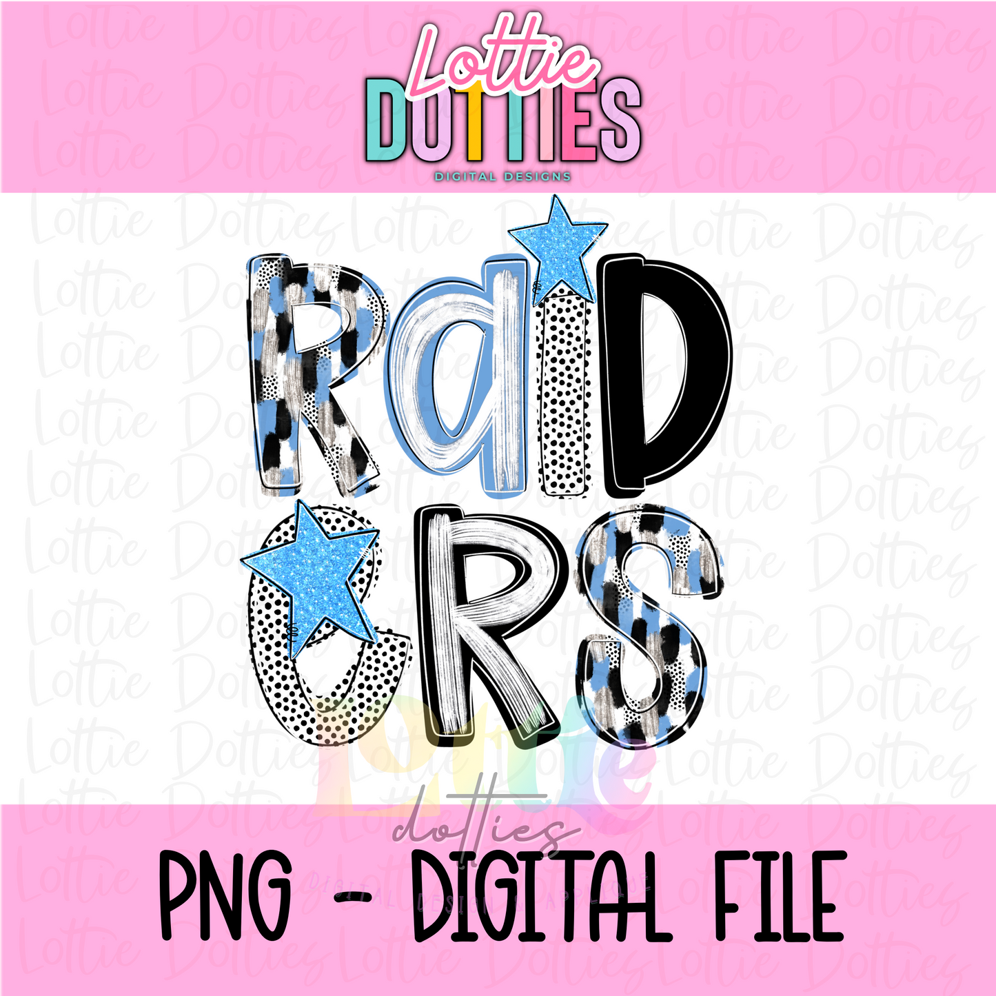 Raiders Poppy  PNG   - Instant Download - Digital Download - Sublimation Design - Columbia  Blue and Black