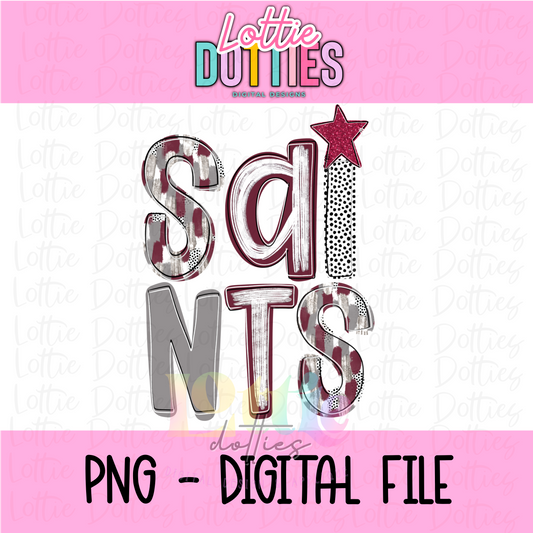 Saints PNG -  Poppy sublimation design - Digital Download