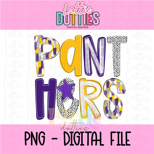 Panthers Poppy PNG - Panthers Sublimation  - Digital Download - Purple and Gold