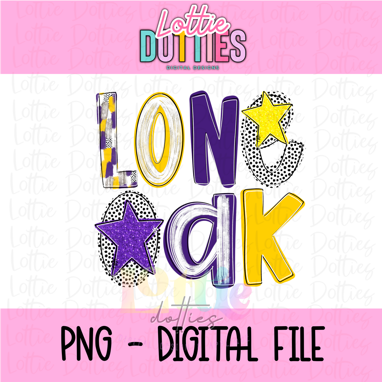 Lone Oak PNG - Poppy Sublimation- Digital Download Purple and Gold
