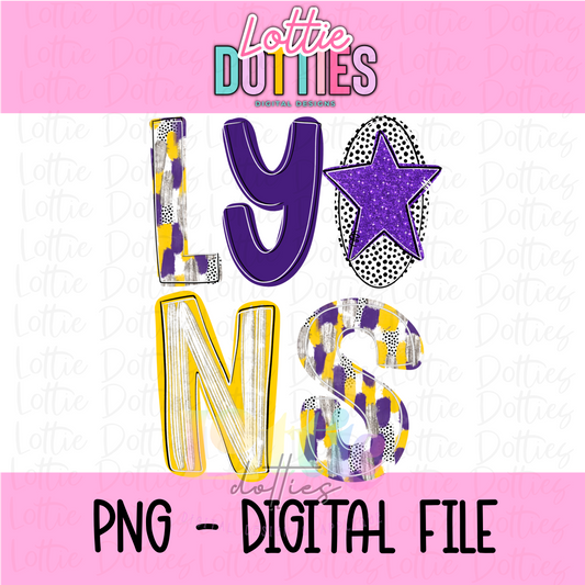 Lyons  Png - Poppy Sublimation Design-sublimation- Digital Download - Purple and Gold