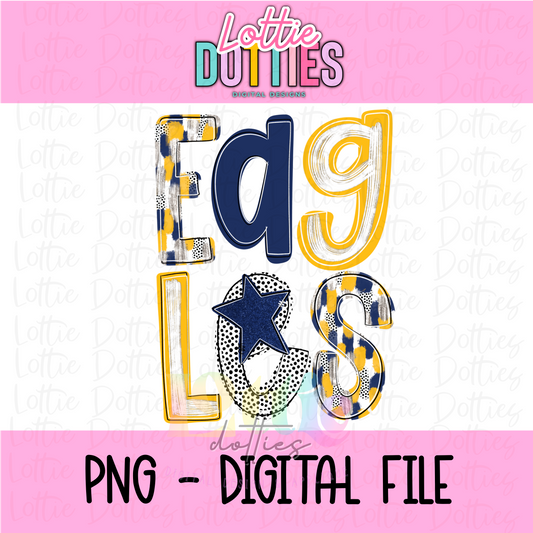 Eagles Poppy PNG - Eagles sublimation design - Digital Download - Navy and Gold