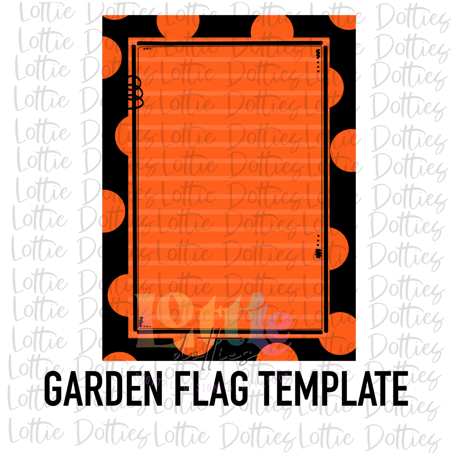 Blank Flag - PNG - Blank  - Sublimation - Digital Download - Orange and Black Dots