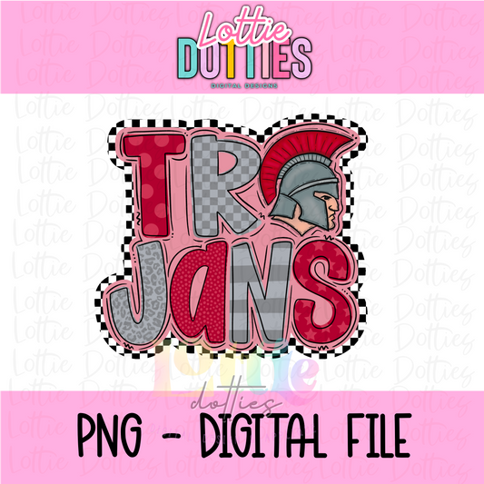 Trojans PNG - Poppy Trojans design - Digital Download - Checkered