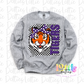 Tigers Poppy  PNG - Tigers sublimation design - Digital Download - Checkered mascot with Bow Purple