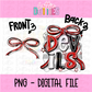Devils PNG | Red, Black and White bow | coquette design | Digital Download