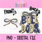 Bulldogs PNG | Navy and Gold bow | coquette design | Digital Download