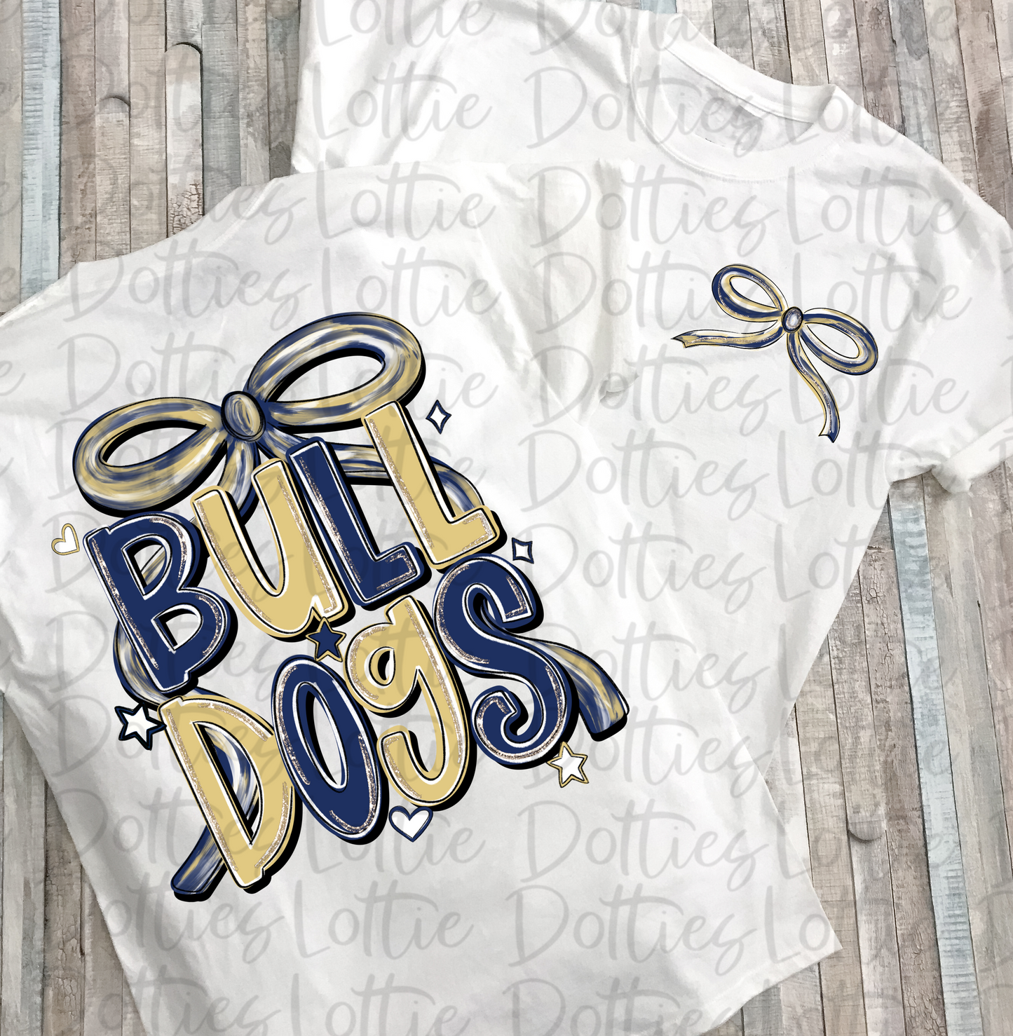 Bulldogs PNG | Navy and Gold bow | coquette design | Digital Download