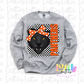 Panthers  PNG - Digital Download - Sublimation - Checkered Mascot with Bow Orange