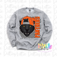 Panthers  PNG - Digital Download - Sublimation - Checkered Mascot with Hat Orange