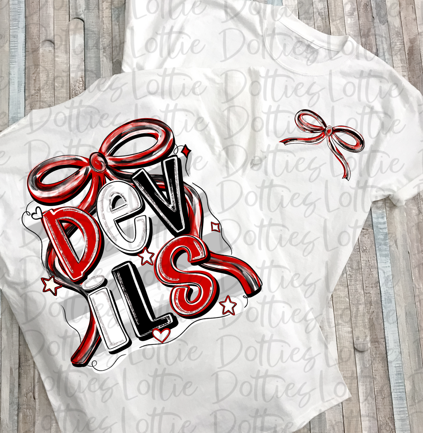 Devils PNG | Red, Black and White bow | coquette design | Digital Download