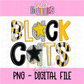 Blackcats Poppy  PNG - Blackcats Sublimation - Digital Download - Black and Gold