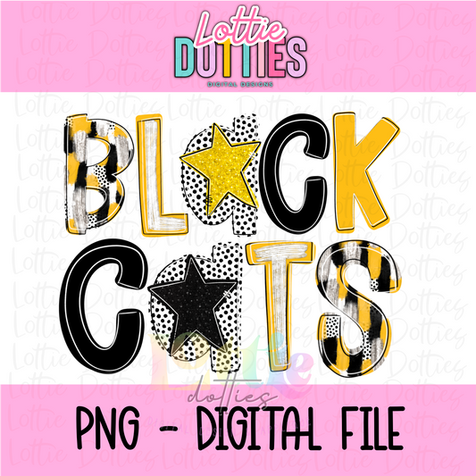 Blackcats Poppy  PNG - Blackcats Sublimation - Digital Download - Black and Gold