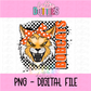 Bobcats Mascot PNG - Poppy Mascot Designs - Digital Download - Checkered Mascot with Bow Orange