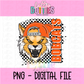 Bobcats Mascot PNG - Poppy Mascot Designs - Digital Download - Checkered Mascot with Hat Orange