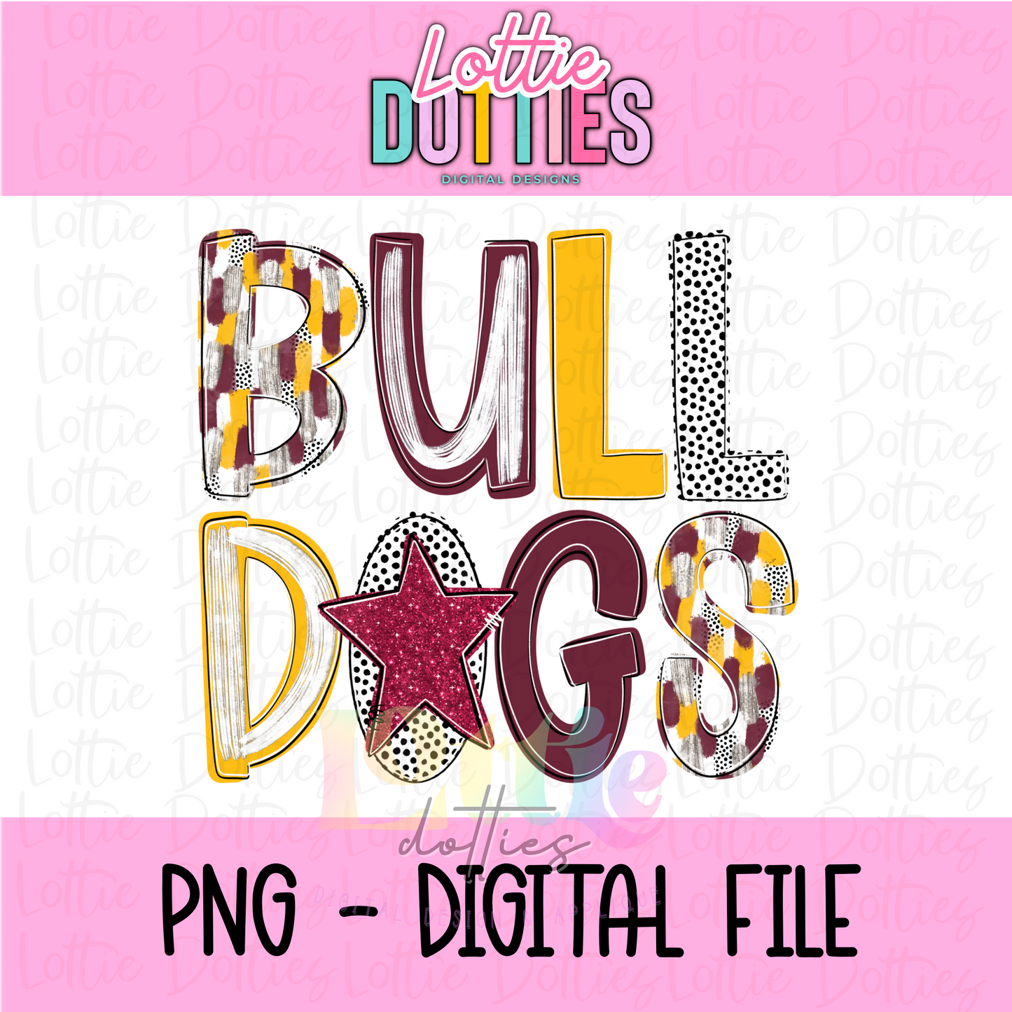 Bulldogs poppy PNG - Digital Download - Bulldogs Sublimation Design - Maroon and Gold