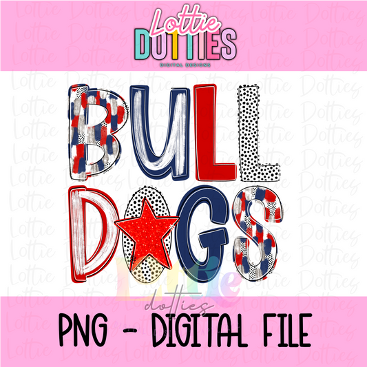 Bulldogs poppy PNG - Digital Download - Bulldogs Sublimation Design - Navy and Red