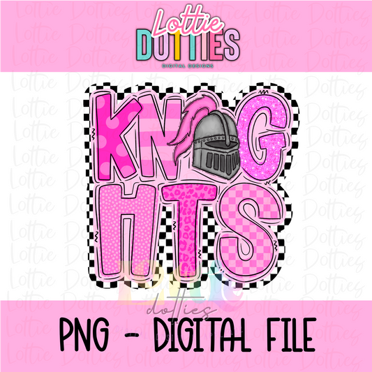 Knights PNG - Knights sublimation design - Digital Download - poppy mascot - Pink