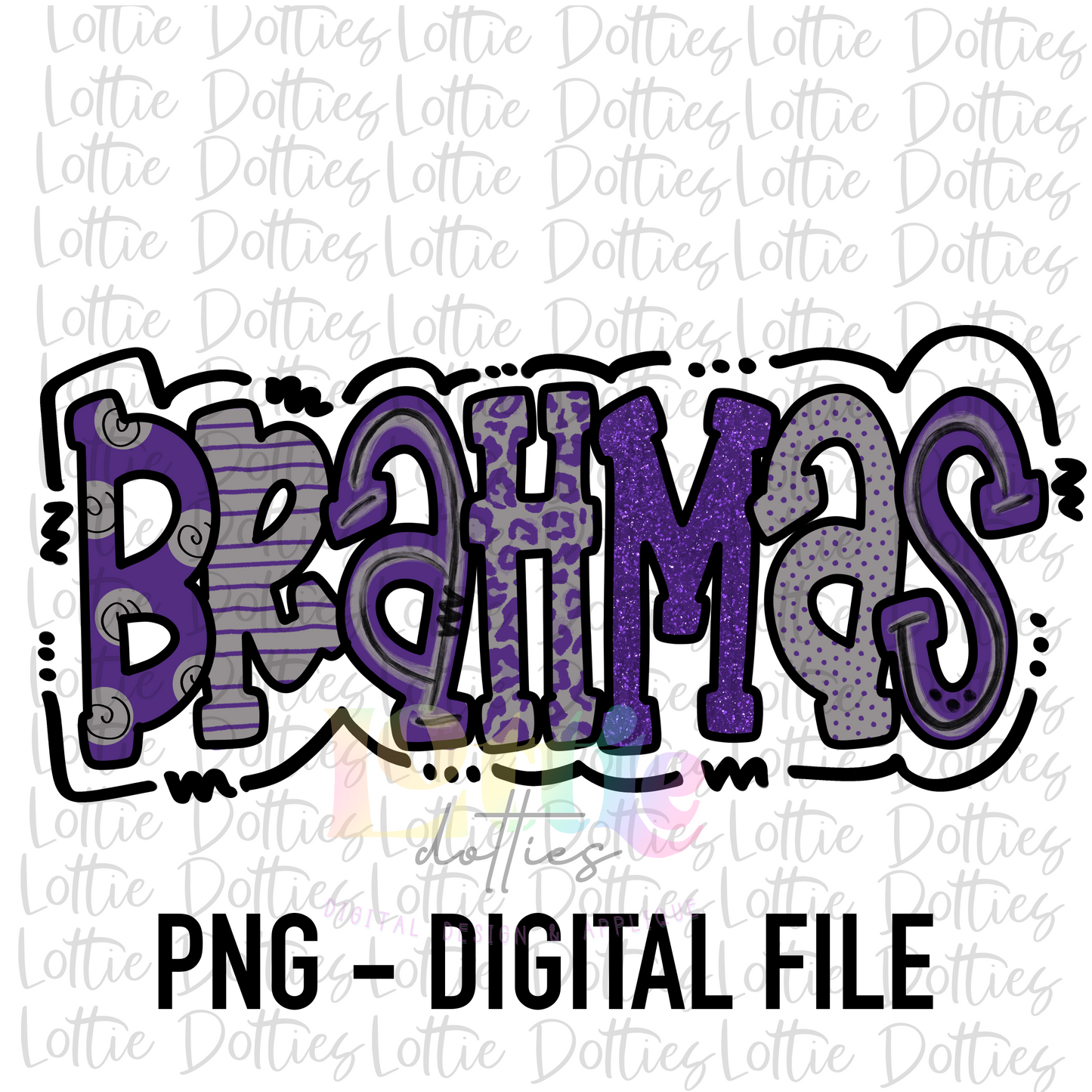 Brahmas PNG - Brahmas Sublimation - DIGITAL DOWNLOAD - Purple, Gray and Black