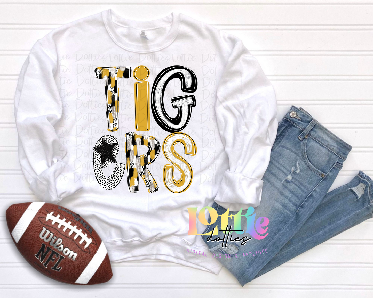 Tigers Poppy  PNG - Tigers sublimation design - Digital Download - Black and Vegas Gold