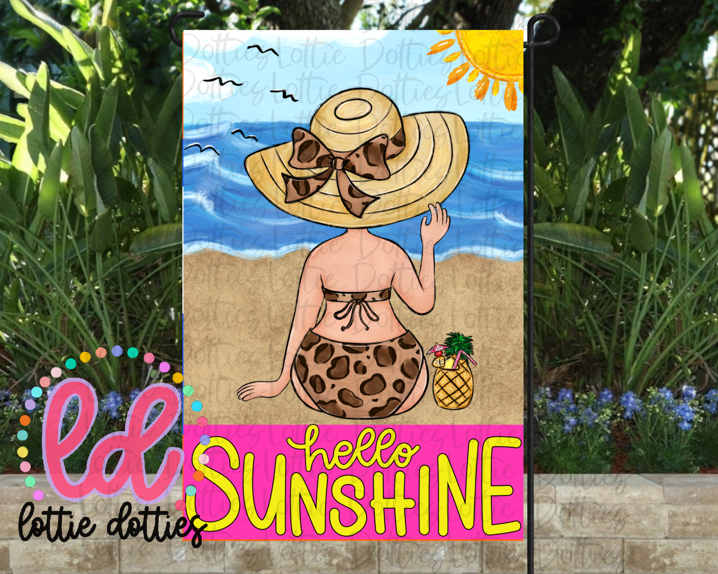 Hello  Sunshine Flag Png - Summer Sublimation File - Instant download - Digital Download