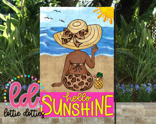 Hello  Sunshine Flag Png - Summer Sublimation File - Instant download - Digital Download