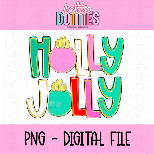 Holly Jolly PNG - Christmas Reindeer Sublimation - Digital Download