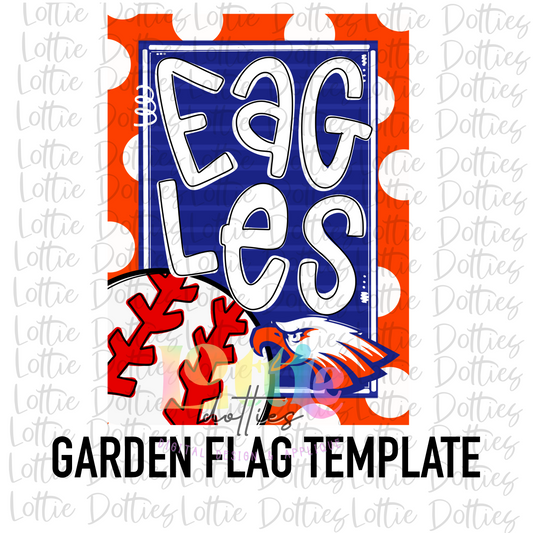 Eagles Baseball Flag PNG - Eagles sublimation design - Digital Download - Orange and Blue