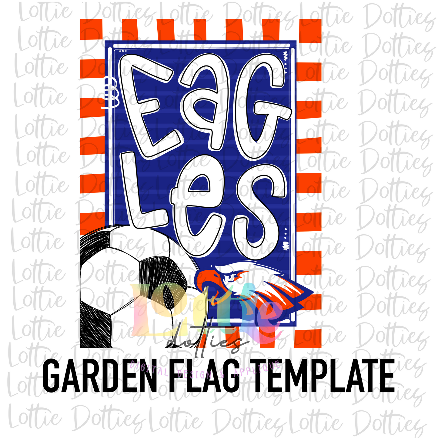 Eagles Soccer Flag PNG - Eagles sublimation design - Digital Download - Orange and Blue