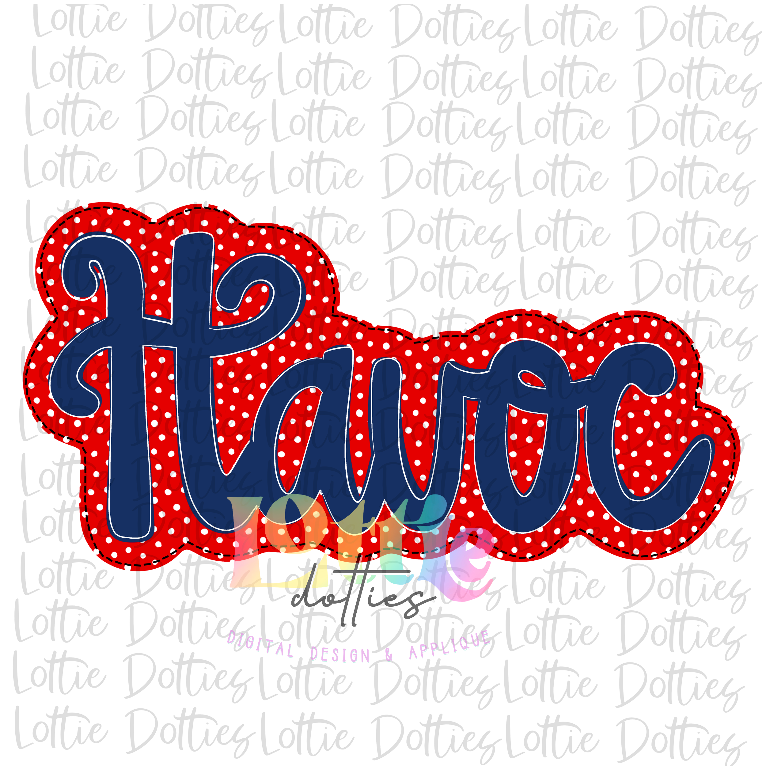 Havoc Lettering Havoc PNG - Havoc Sublimation - Digital Download - Red and Navy ...