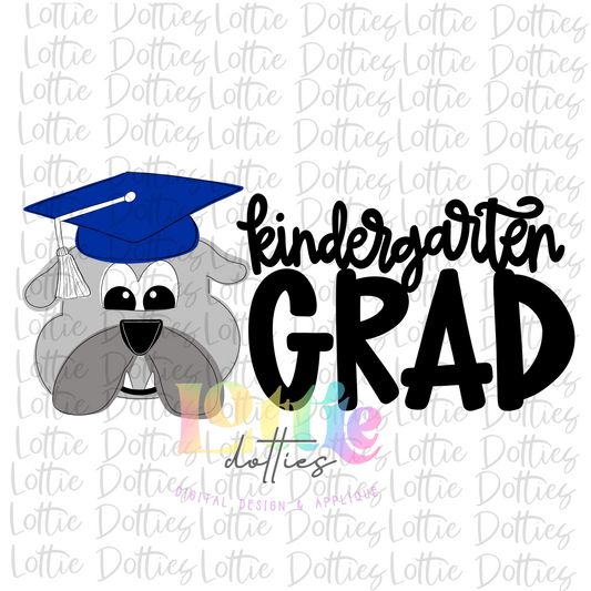 Bulldogs Kindergarten Grad PNG - Kindergarten Grad Sublimation - Digital Download - Blue