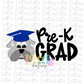 Pre - K Grad PNG - Bulldog Pre - K Grad Sublimation - Digital Download - Blue