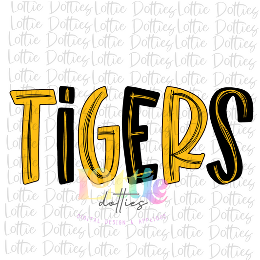 Tigers   Png - Tigers Sublimation  - Digital Download - Black and Gold