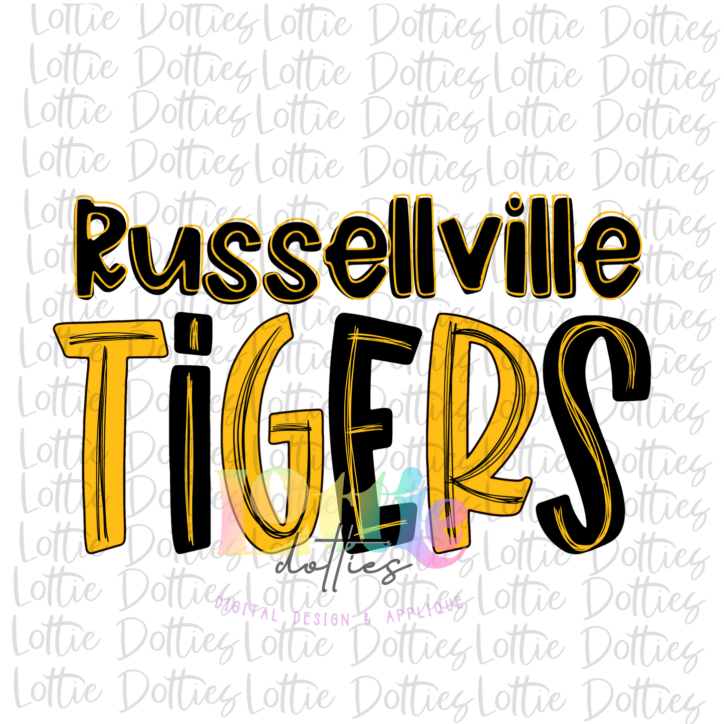 Russellville Tigers   Png - Tigers Sublimation  - Digital Download - Black and Gold