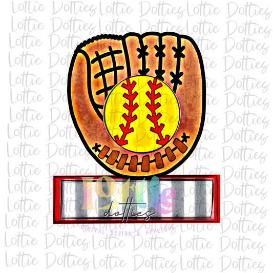 Softball Glove   PNG - Softball Sublimation - Digital Download