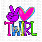 Peace Love Twirl PNG - Twirl Sublimation - Digital Download - Neon