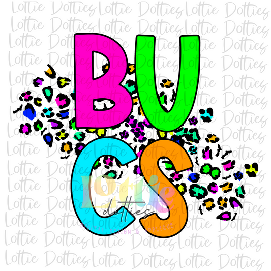 Bucs Png - Bucks Sublimation Design - Digital Download - Neon Leopard