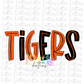 Tigers  - PNG - sublimation design - Digital Download - Orange and Black