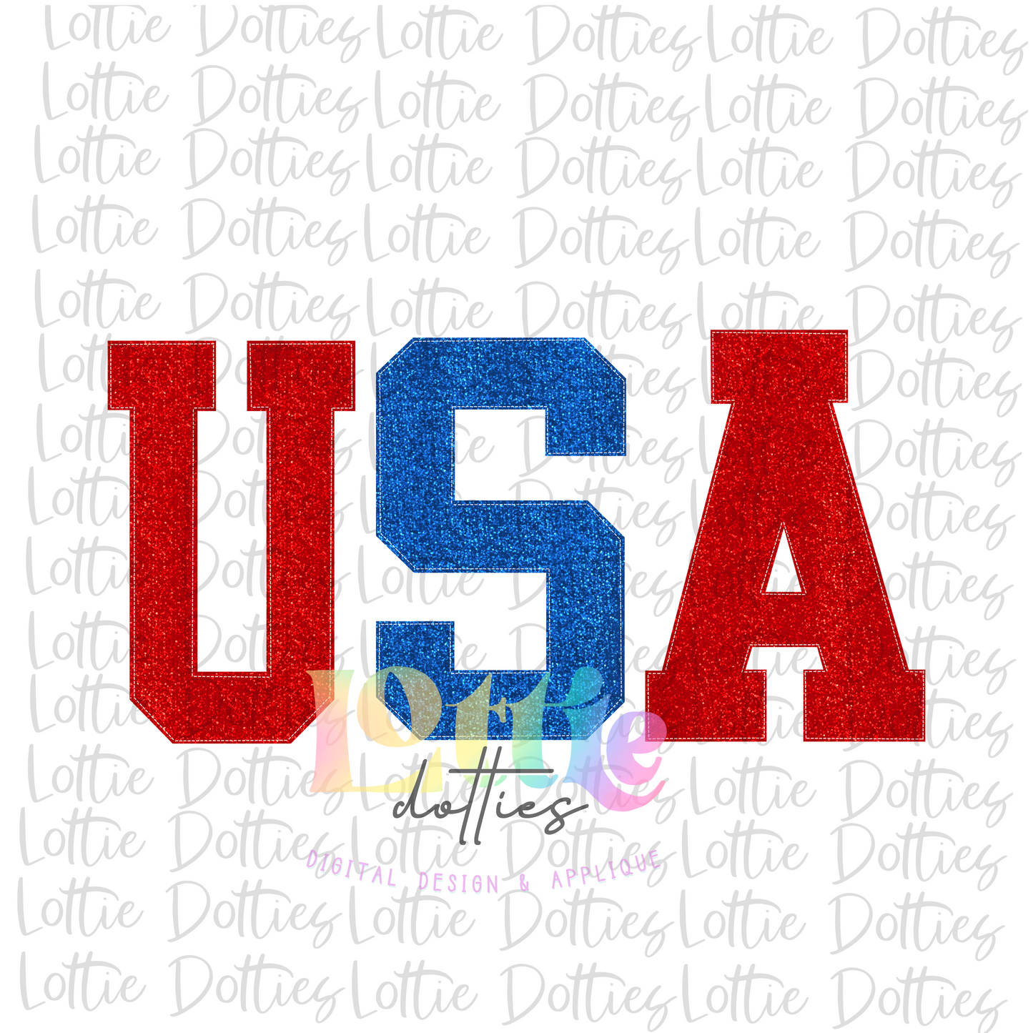 USA Png - Patriotic Sublimation Designs - Digital Download - Red and Blue Rhinestone