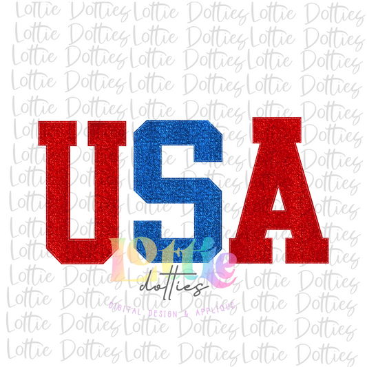 USA Png - Patriotic Sublimation Designs - Digital Download - Red and Blue Rhinestone