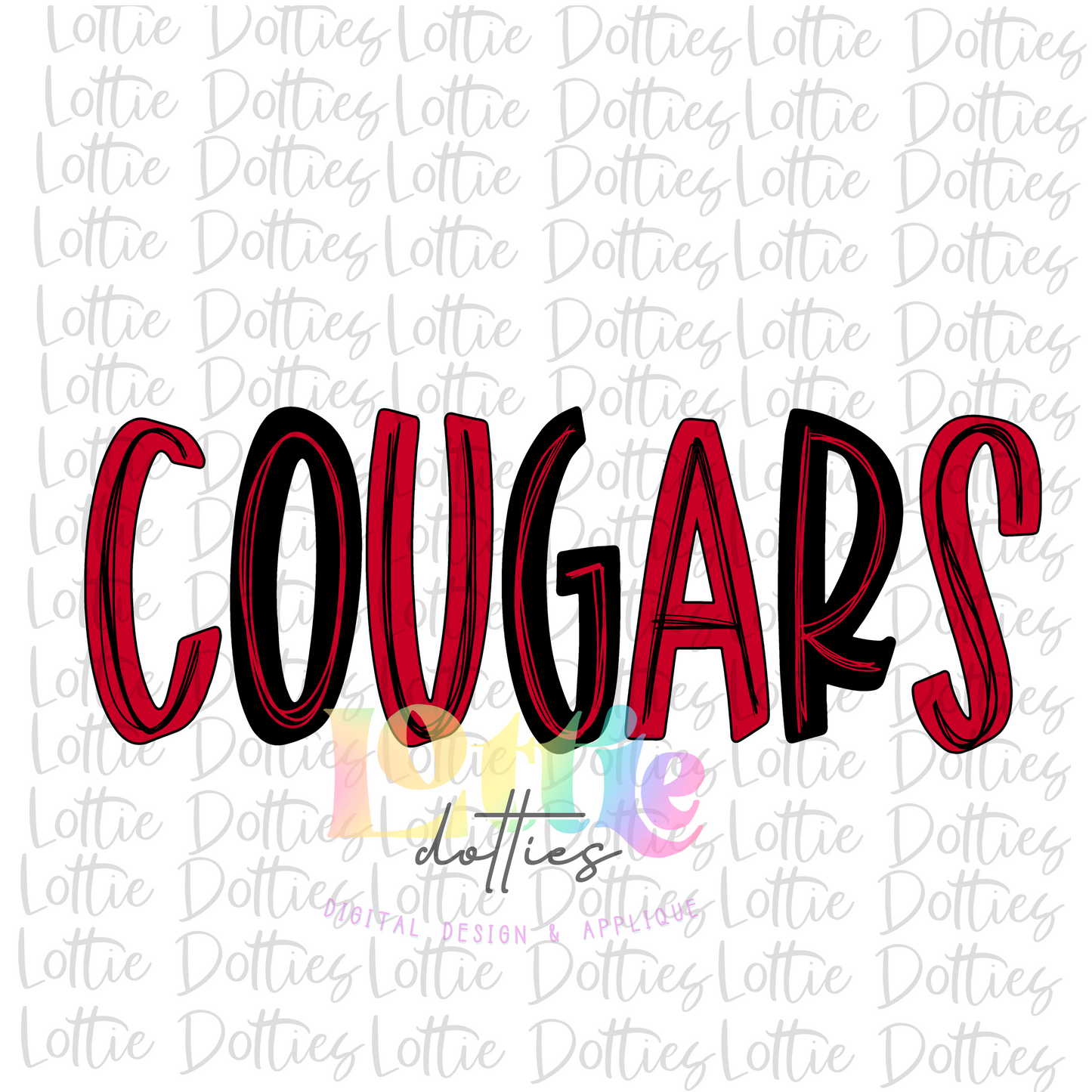 Cougars  Png - Cougars  Sublimation  -  Digital Download - Cardinal Red and Black