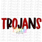 Trojans - PNG - sublimation design - Digital Download  - Red and Black Lines