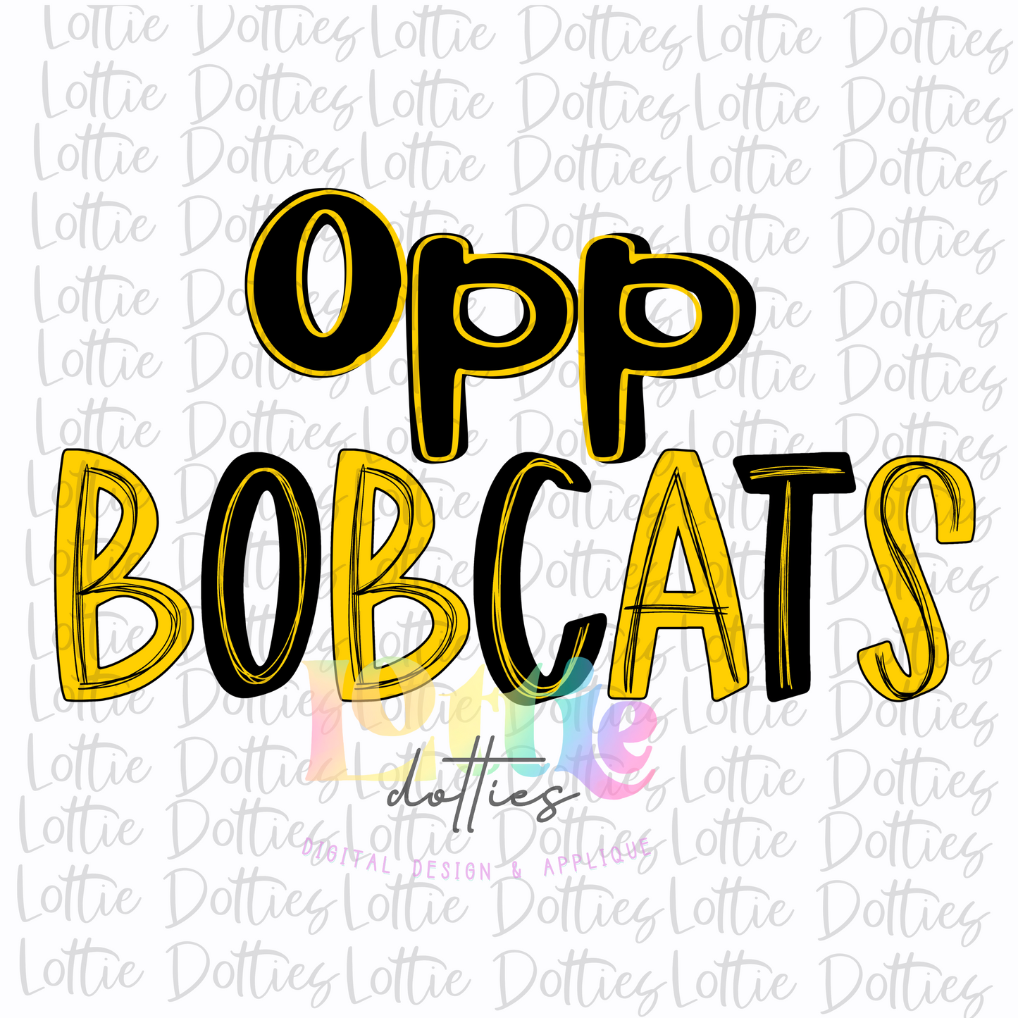 OPP Bobcats PNG - Bobcats Sublimation  -  Digital Download - Black and Yellow