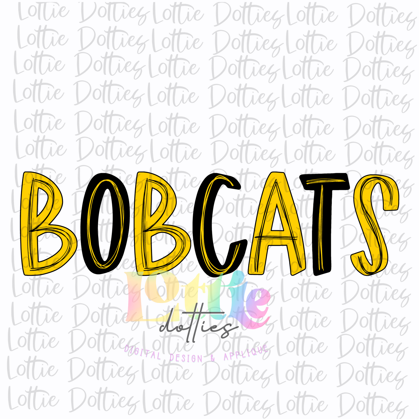 Bobcats PNG - Bobcats  sublimation design -  Digital Download - Black and Yellow