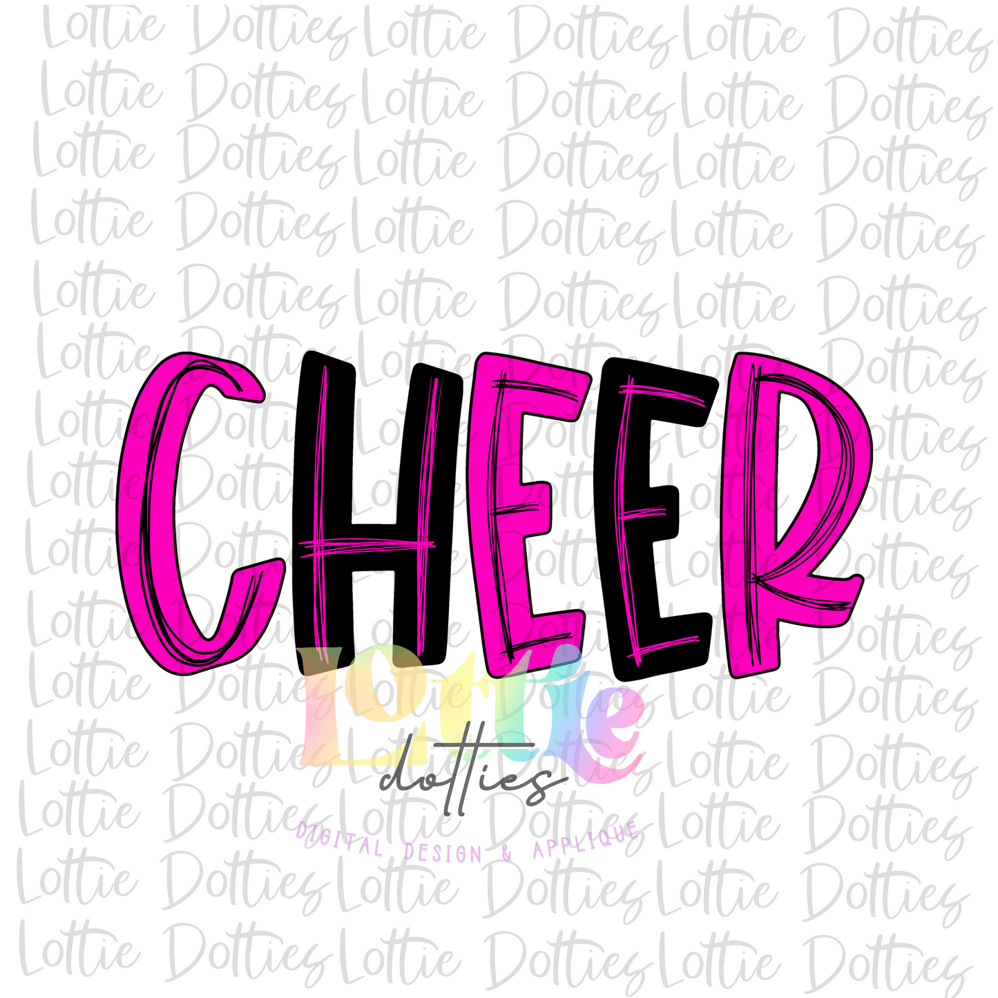 Cheer Png - Cheer Sublimation File - Digital Download - Pink and Black