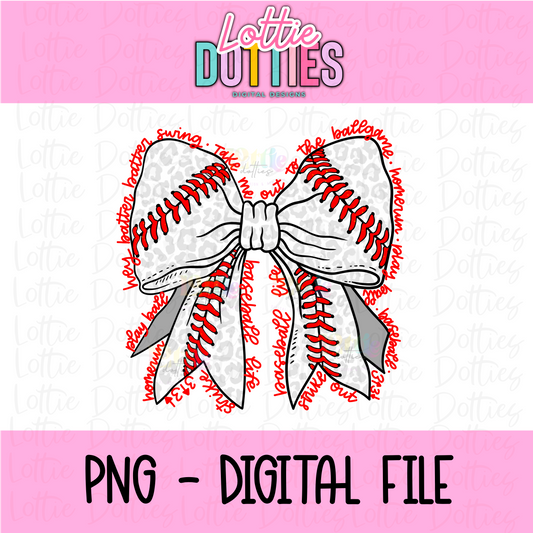 Baseball PNG - baseball bow design - Digital Download